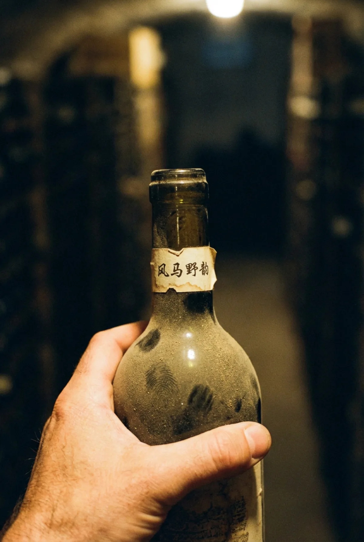 A dusty bottle pulled from the back of the cellar, fingerprints in the dust